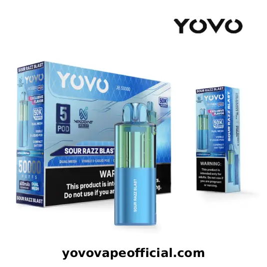 Sour Razz Blast YOVO JB50K Disposable Pod
