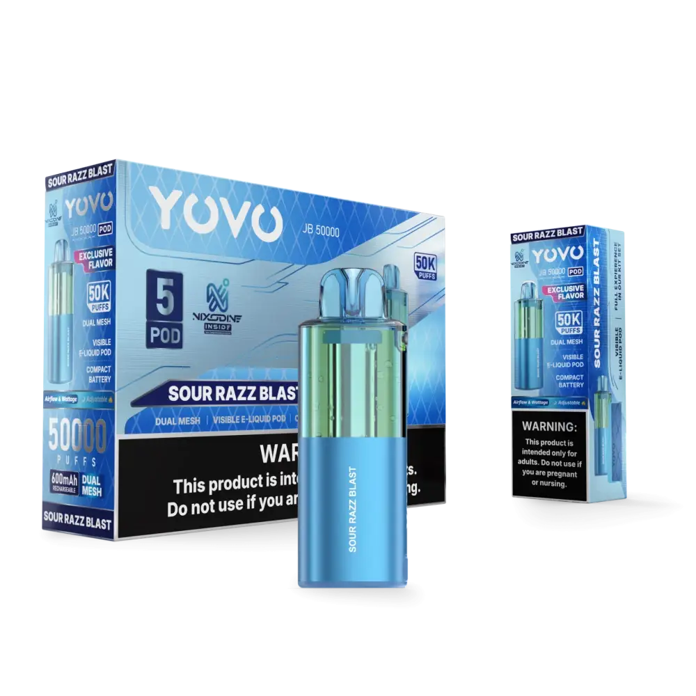 Sour Razz Blast YOVO JB50K Disposable Pod